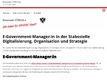 E-Government-Manager:in in der Stabsstelle Digitalisierung, Organisation und Strategie
