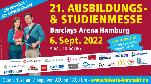 21. Ausbildungs- und Studienmesse in der Barclays Arena Hamburg