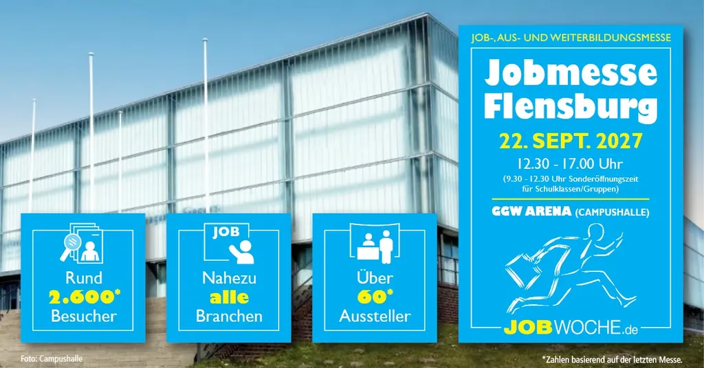 Jobmesse Flensburg 2027 - Jobs, Ausbildung, Weiterbildung & Studium